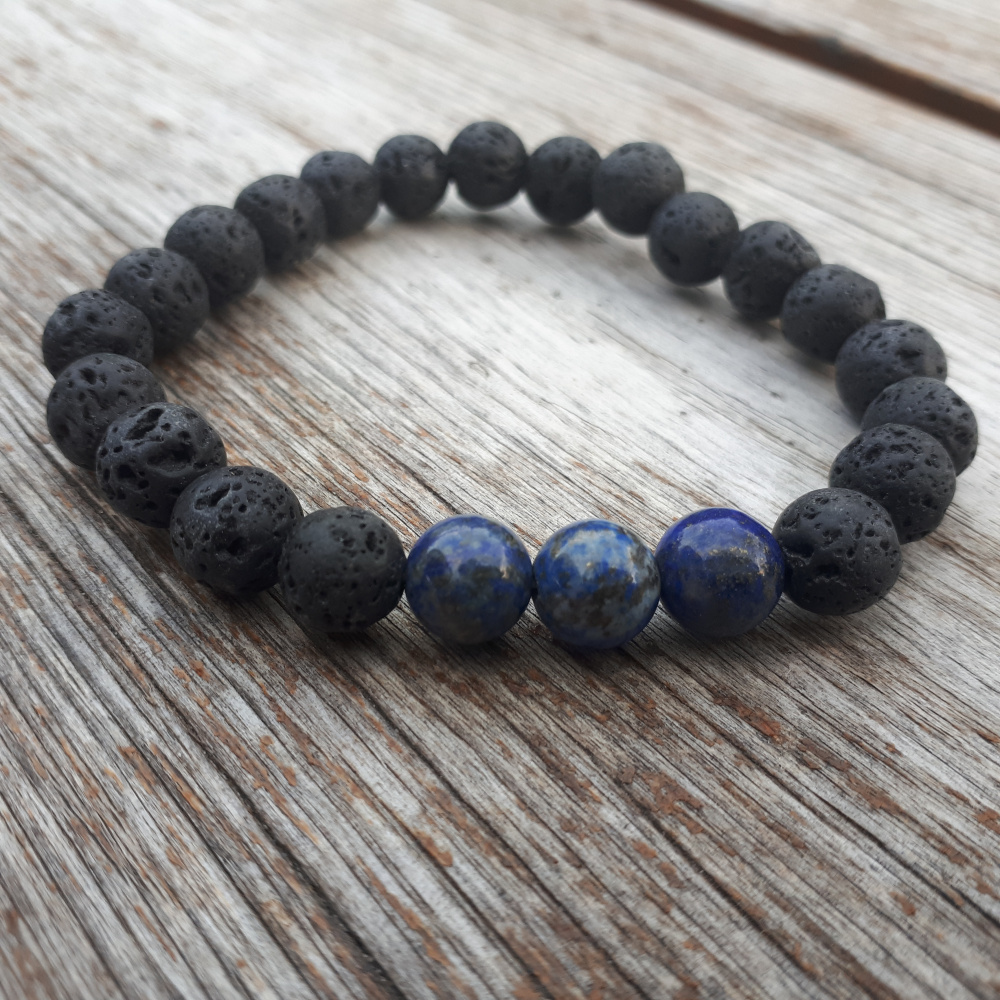 Lapis Lazuli Taşı Gümüş Tesbih - 8 mm - Üç Kamçılı - Taş Sandığı